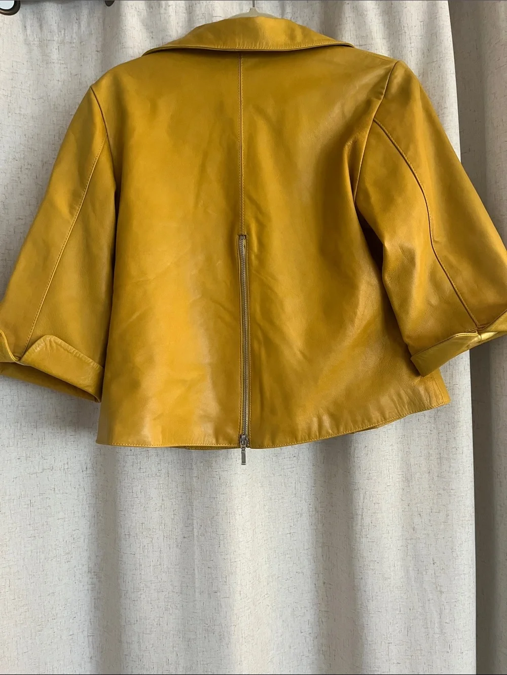 MARC A DOLCI yellow leather jacket size s